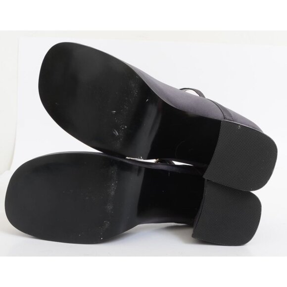 Steve Madden Women's 10 Dark Grey Satin Square Toe Mary Jane Platform Heels - Picture 8 of 9